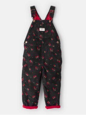 OshKosh B'gosh Toddler Girl Floral Print Corduroy Sleeveless Overalls Size 2T